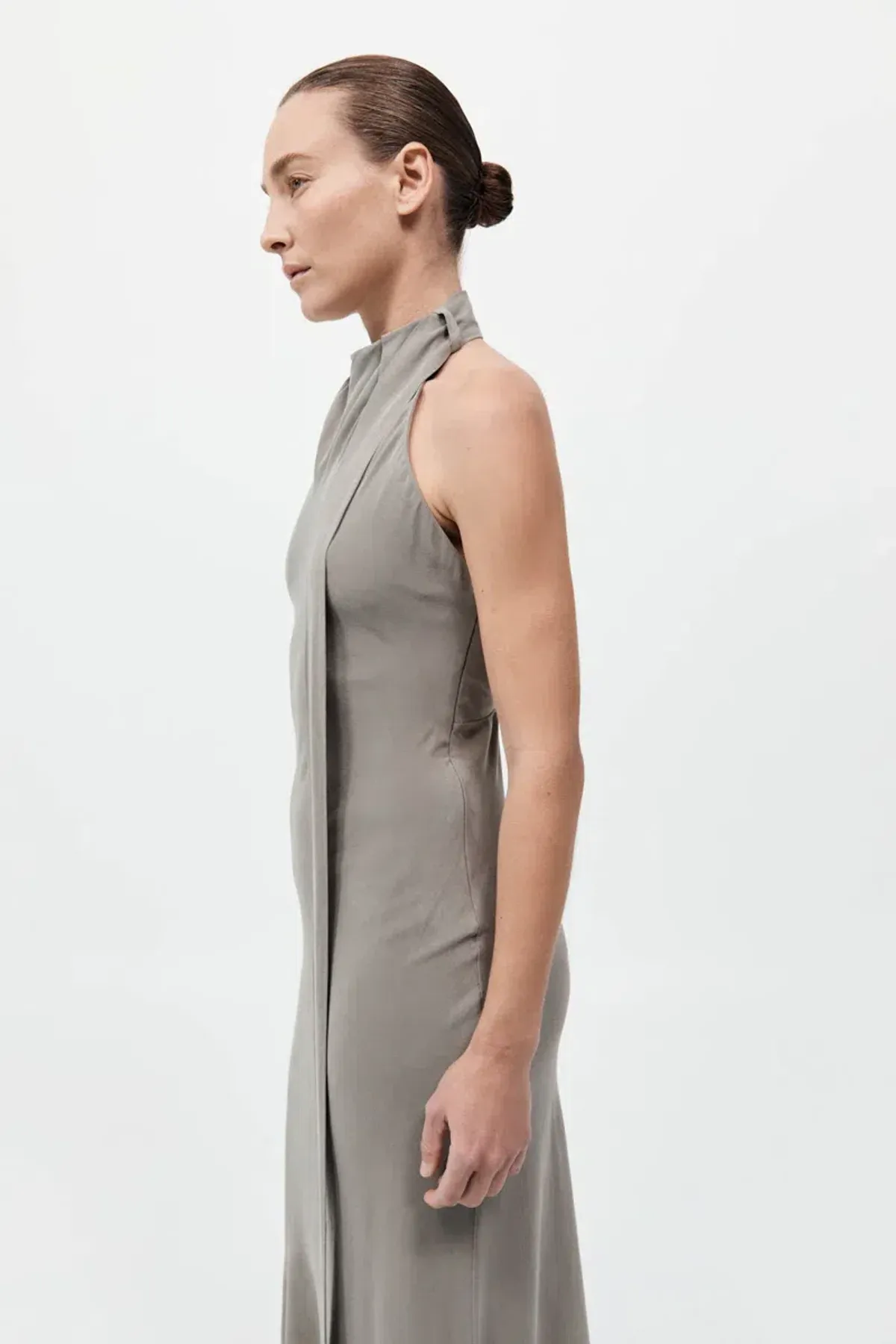 St. Agni Bias Scarf Dress - Slate - Image 3