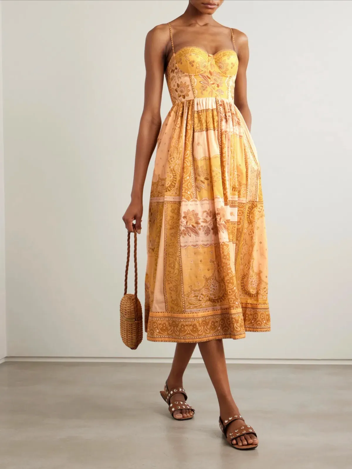 Zimmermann LUCKY CORSET MIDI DRESS Size 1/AU10 - Image 1