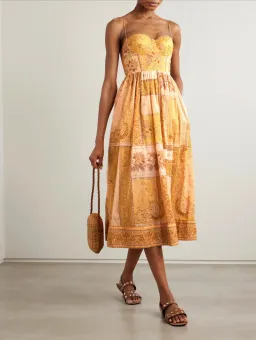 Zimmermann LUCKY CORSET MIDI DRESS Size 1/AU10 for rent on The Volte - image 1