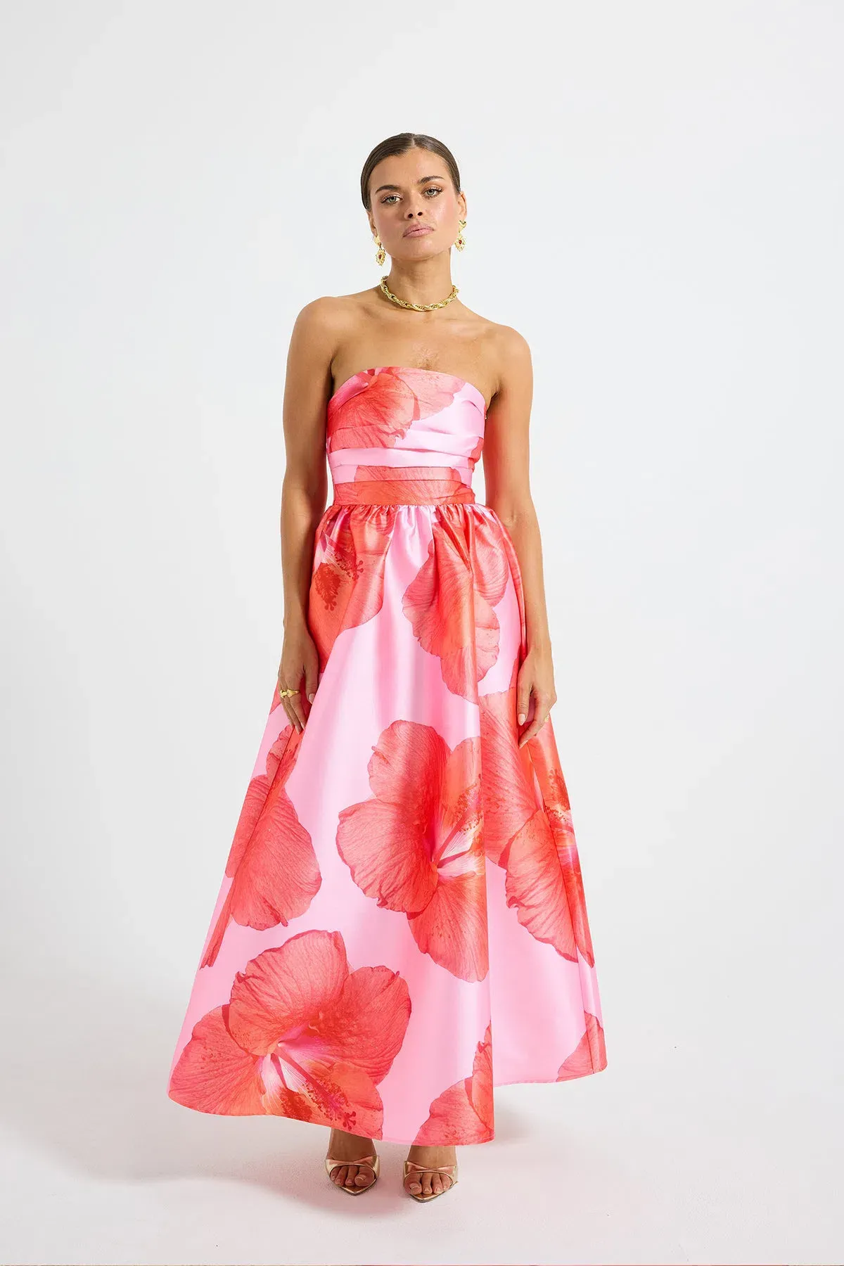 Pasduchas kalani Strapless Midi Dress size 14 raspberry - Image 3