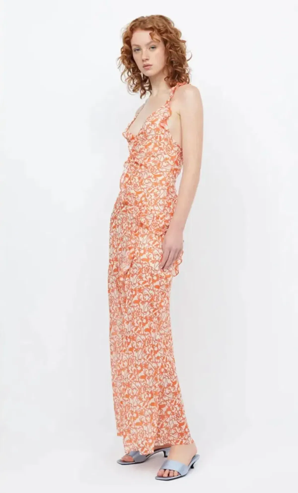 Bec & Bridge Firefly Frill Maxi Maxi orange floral size 8 - Image 3