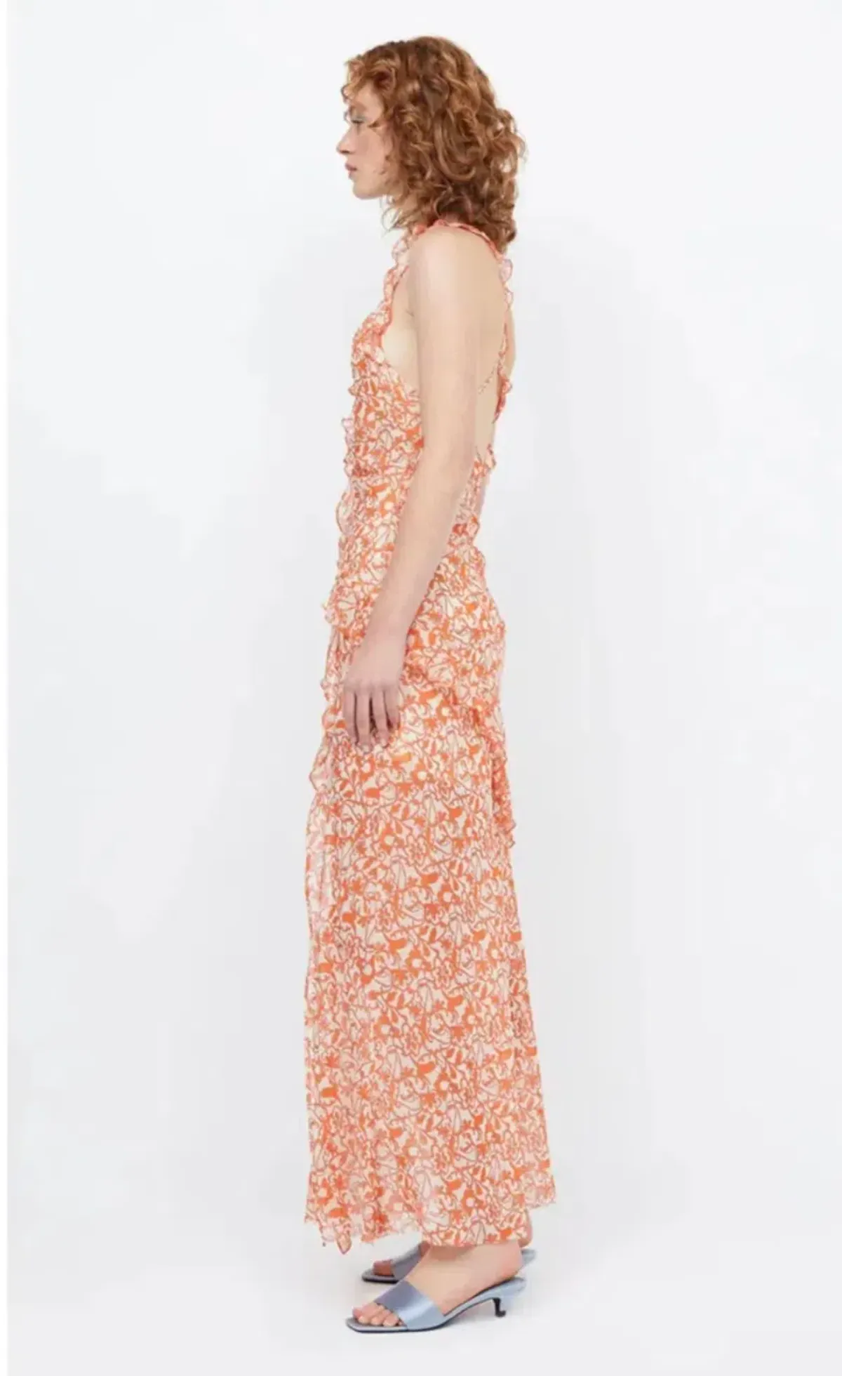Bec & Bridge Firefly Frill Maxi Maxi orange floral size 8 - Image 4