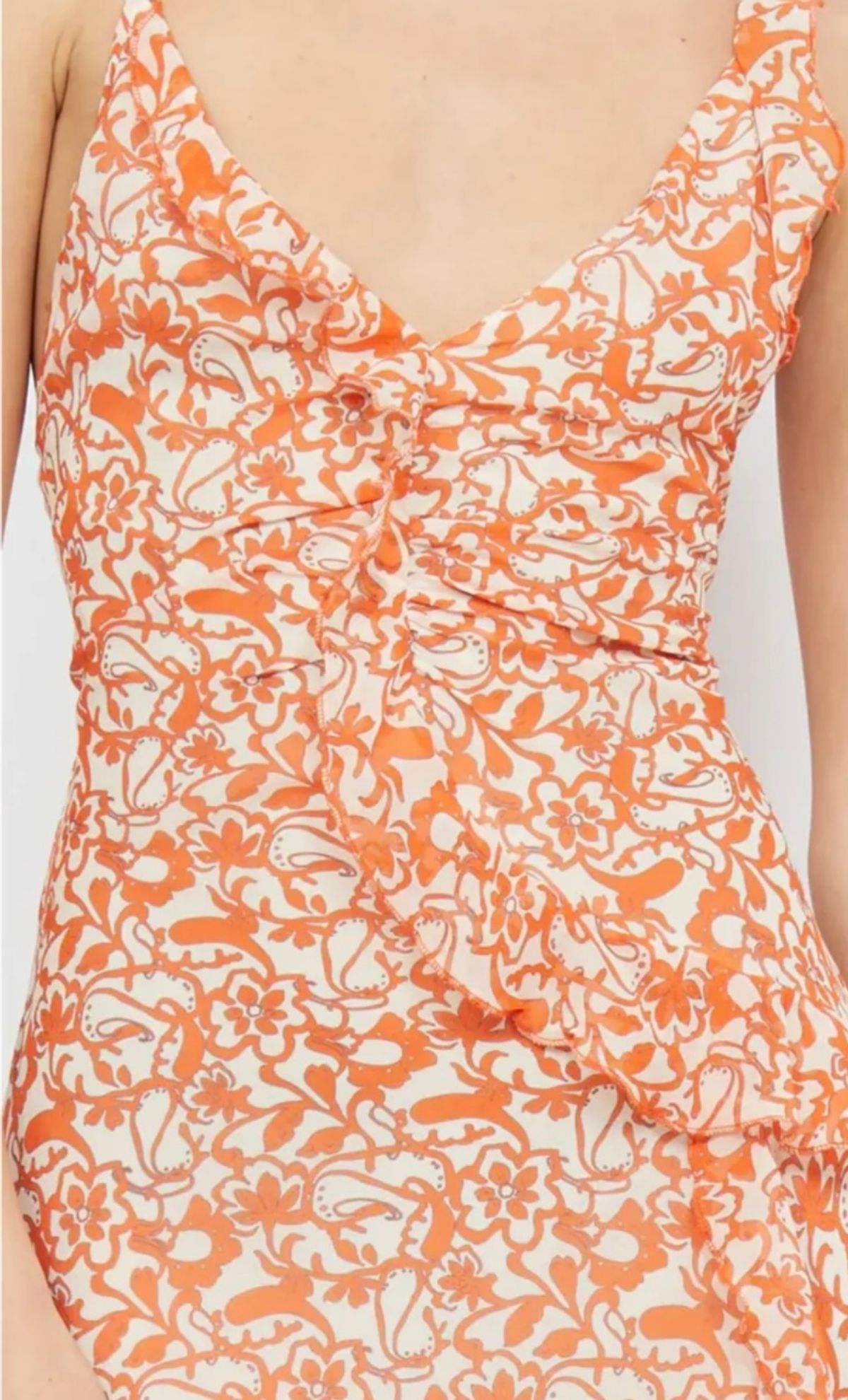 Bec & Bridge Firefly Frill Maxi Maxi orange floral size 8 - Image 5