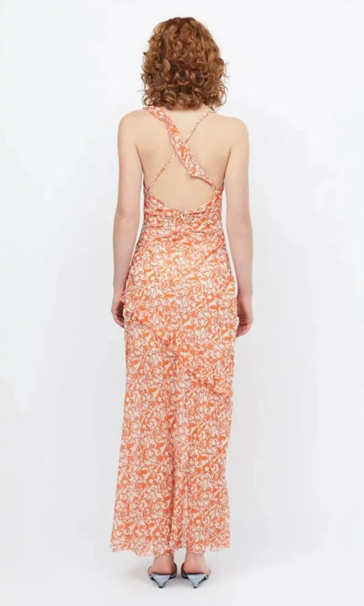 Bec & Bridge Firefly Frill Maxi Maxi orange floral size 8 - Image 2