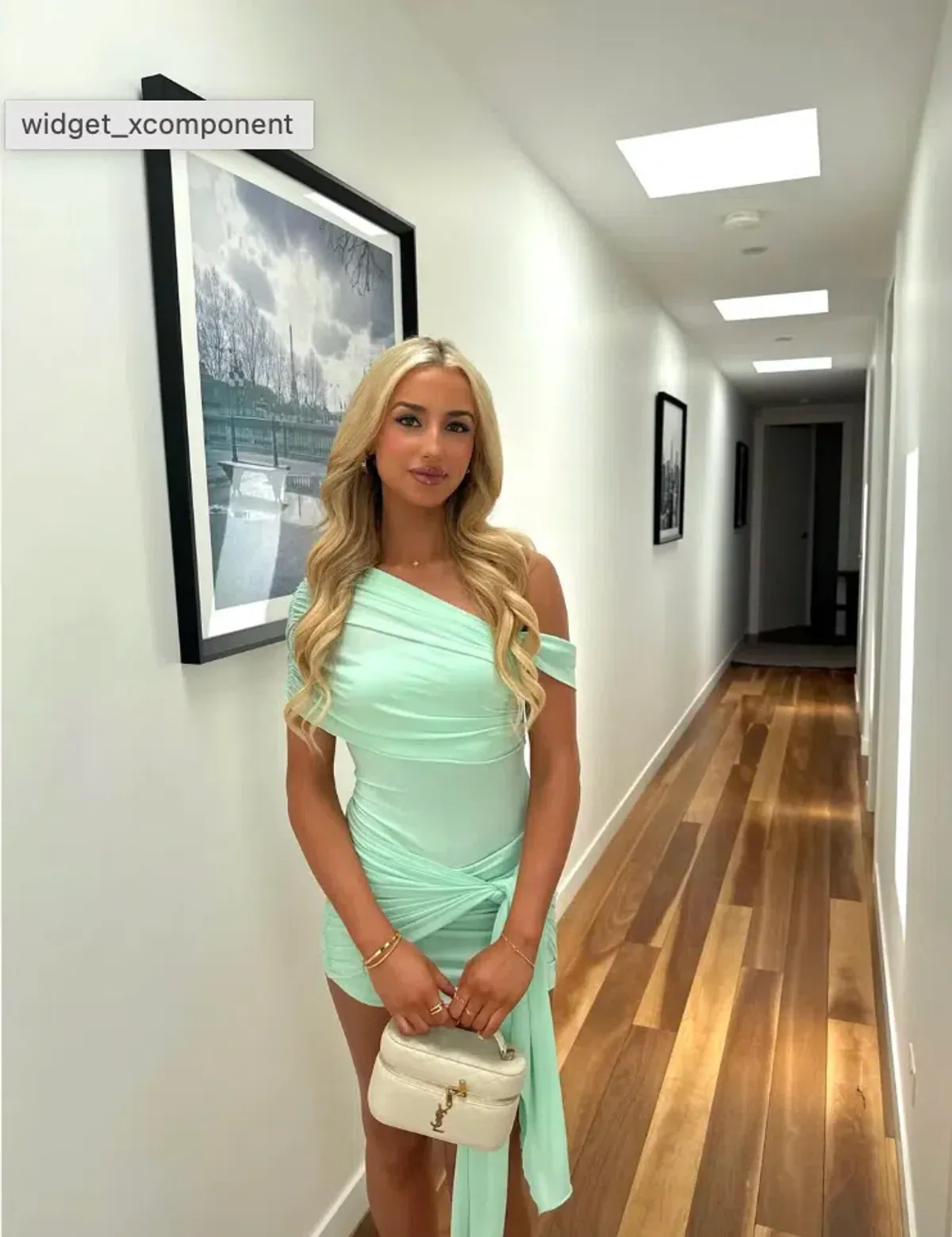 BENNI. Rumi Mini Dress Bleached Aqua Size S/AU 8 - Image 4