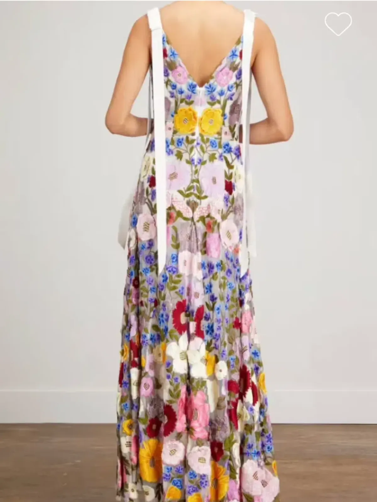 Rachel Gilbert Nya Floral Gown Multi Embroidered Floral Size 0 / AU 6 - Image 4