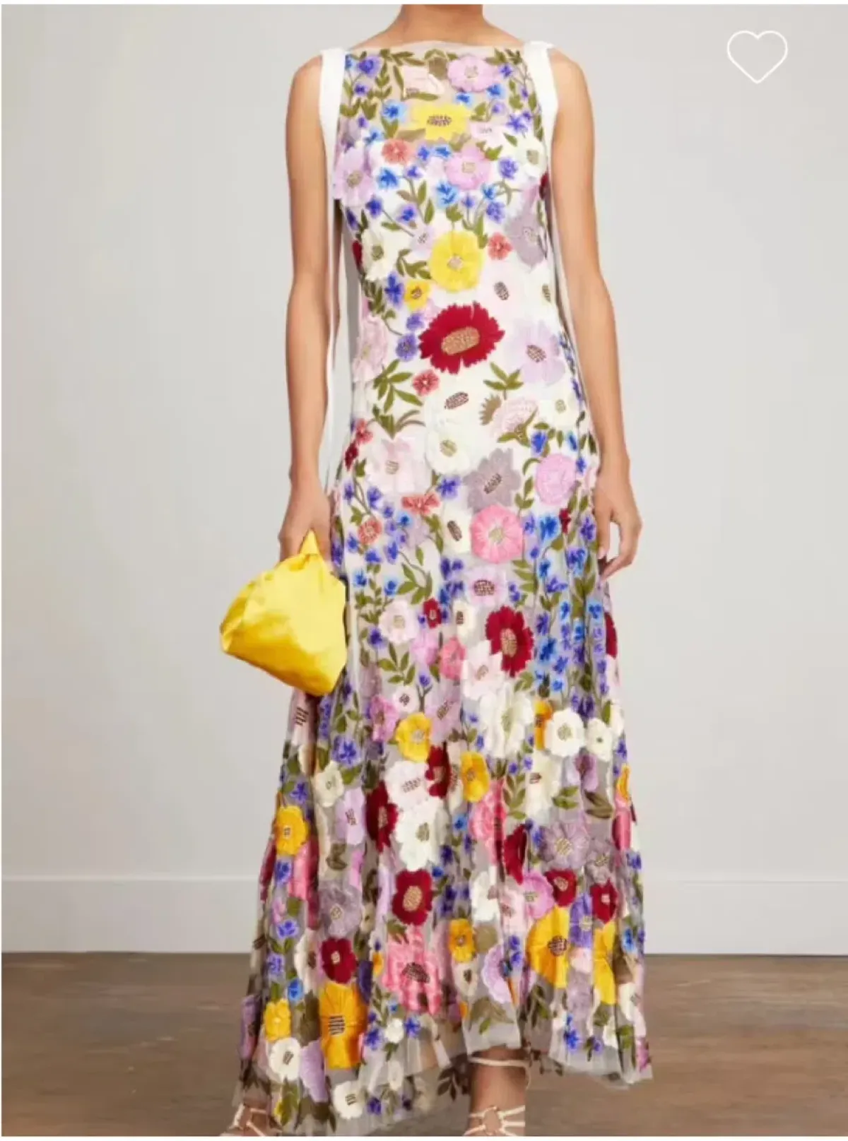 Rachel Gilbert Nya Floral Gown Multi Embroidered Floral Size 0 / AU 6 - Image 3