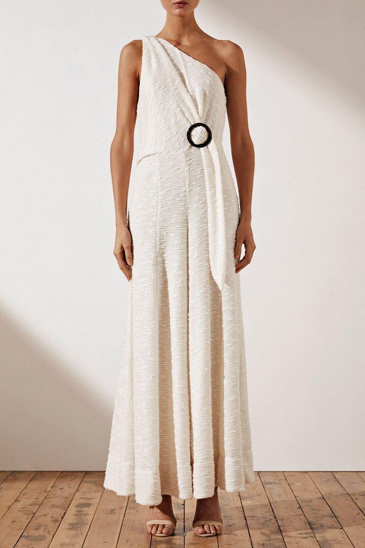 Shona Joy Ortiz Boucle Knit Jumpsuit Cream Size 10 - Image 1