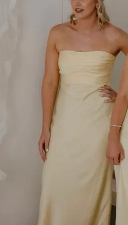 Shona Joy Luxe Strapless Ruched Bodice Midi Dress  for rent on The Volte - image 3