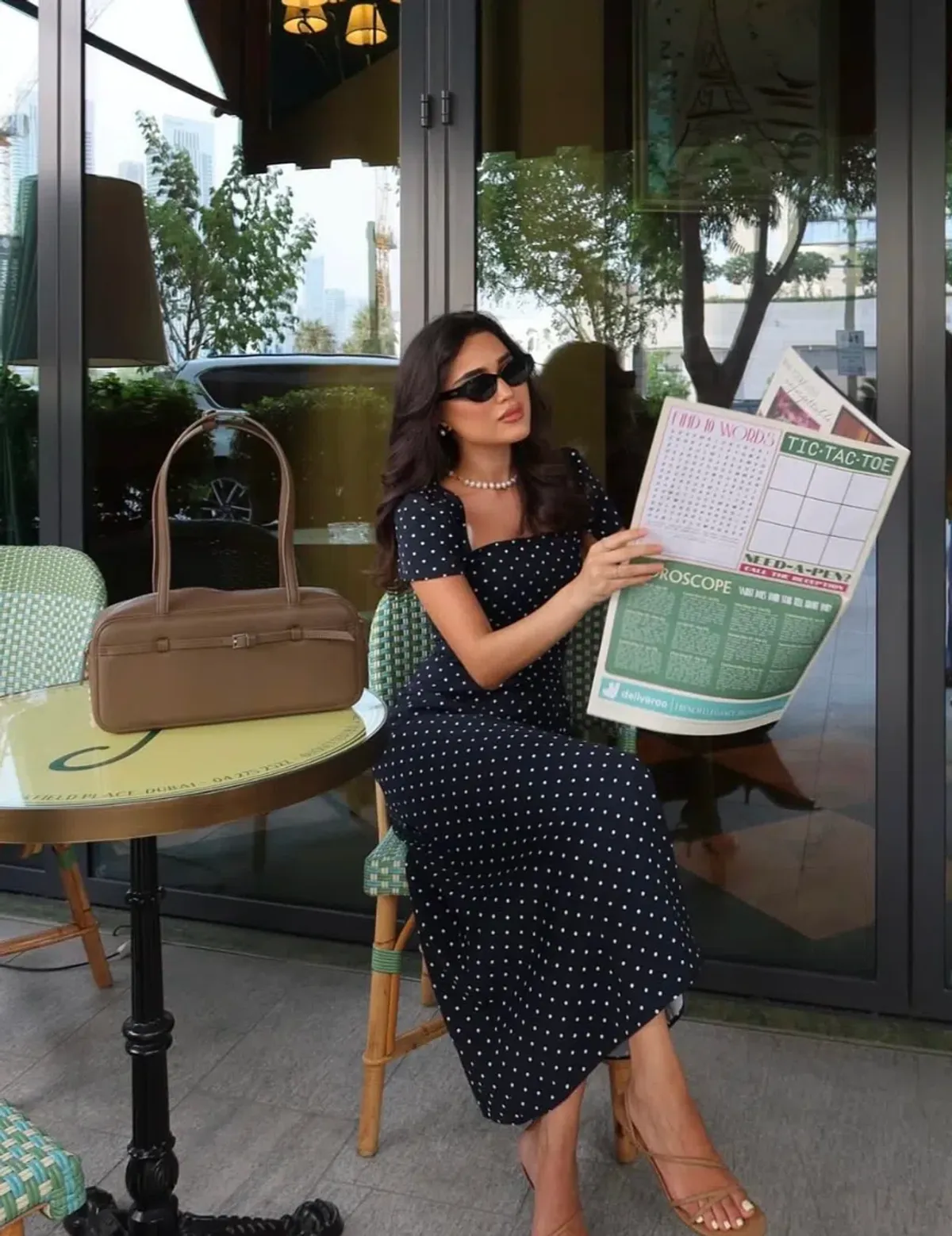 Odd Muse The Ultimate Muse Square Neck Slip Dress Navy Polka Dots SIZE SMALL - Image 1