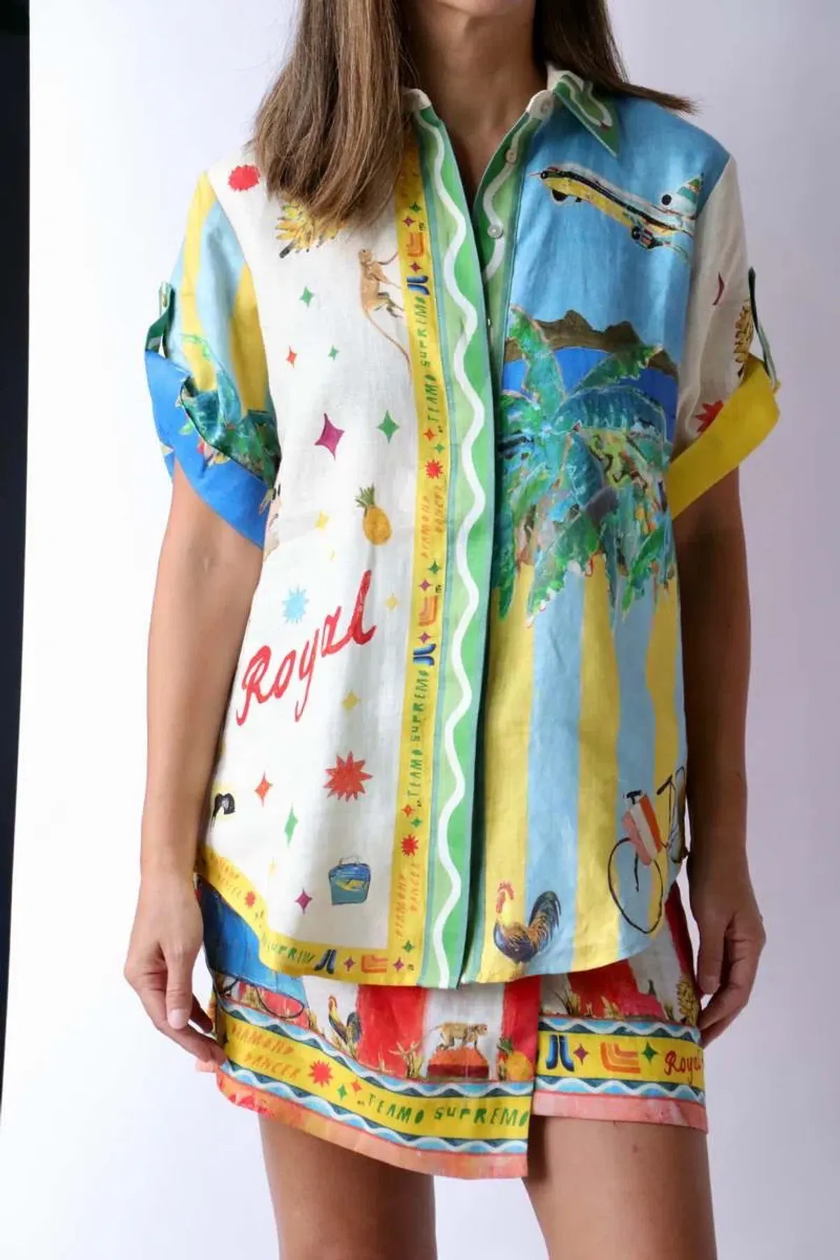 ALEMAIS All Aboard Linen Shirt and Skirt Set Size 10 AU - Image 9