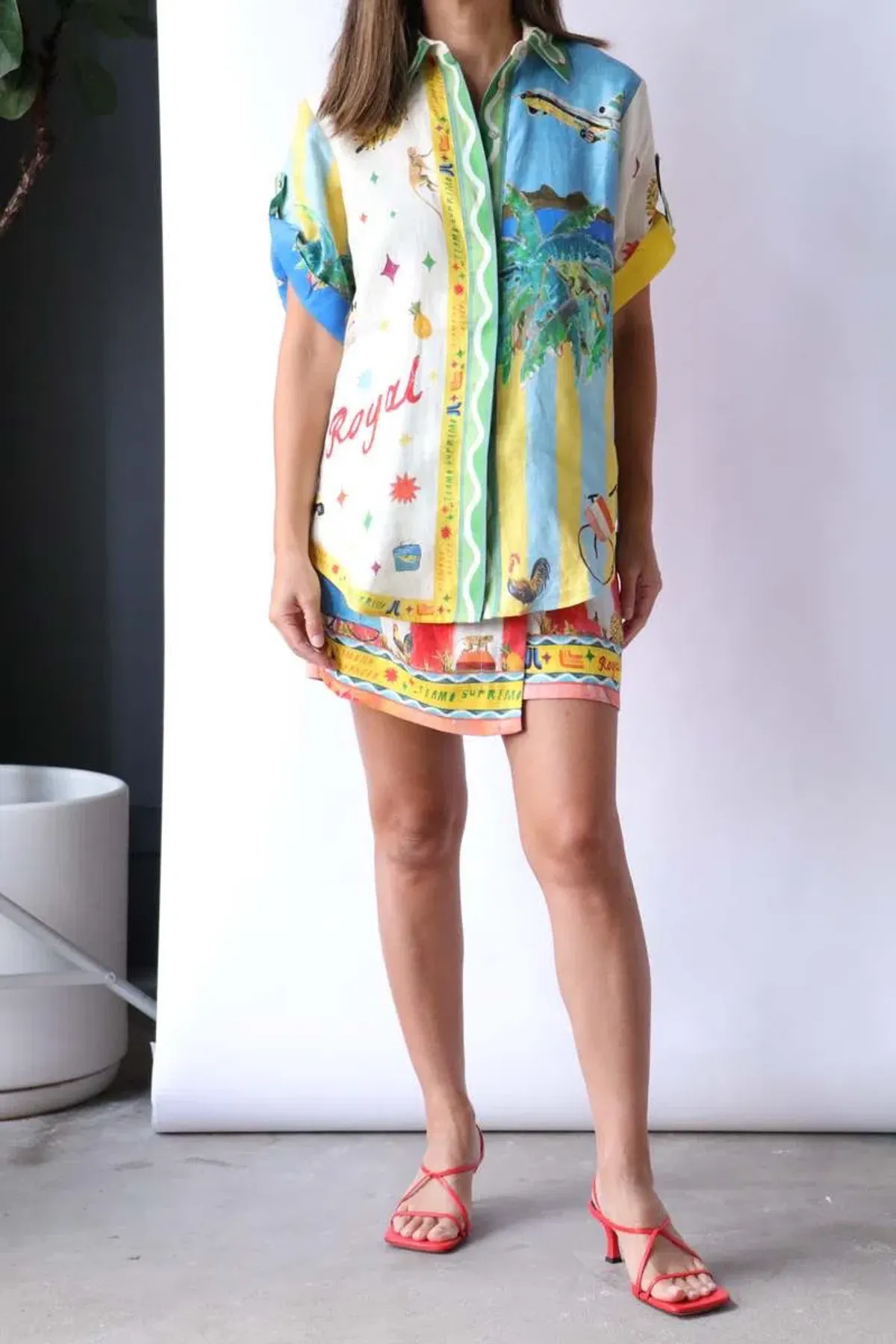 ALEMAIS All Aboard Linen Shirt and Skirt Set Size 10 AU - Image 12