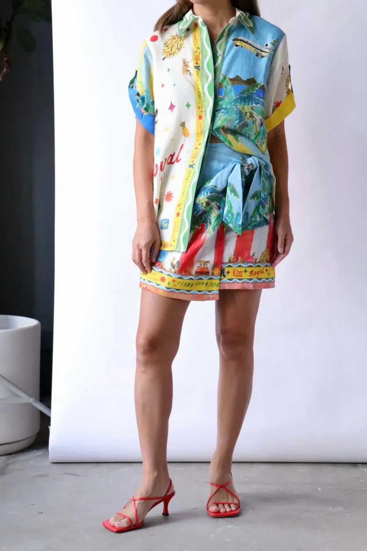 ALEMAIS All Aboard Linen Shirt and Skirt Set Size 10 AU - Image 11