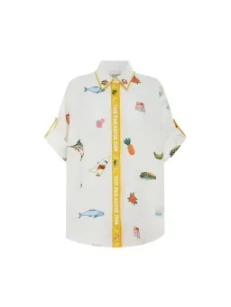 ALEMAIS Blue Marlin Embroidered Shirt & Skirt Set Size 10 AU for rent on The Volte - image 7