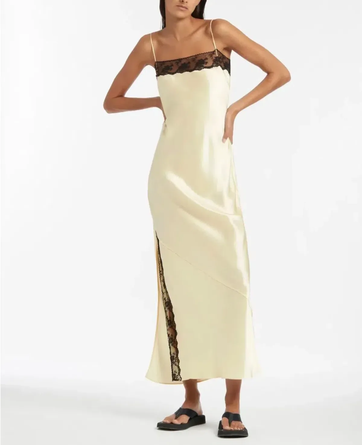 Sir The Label Willa Bias Midi Dress in Lemon Size 1/8 - Image 2