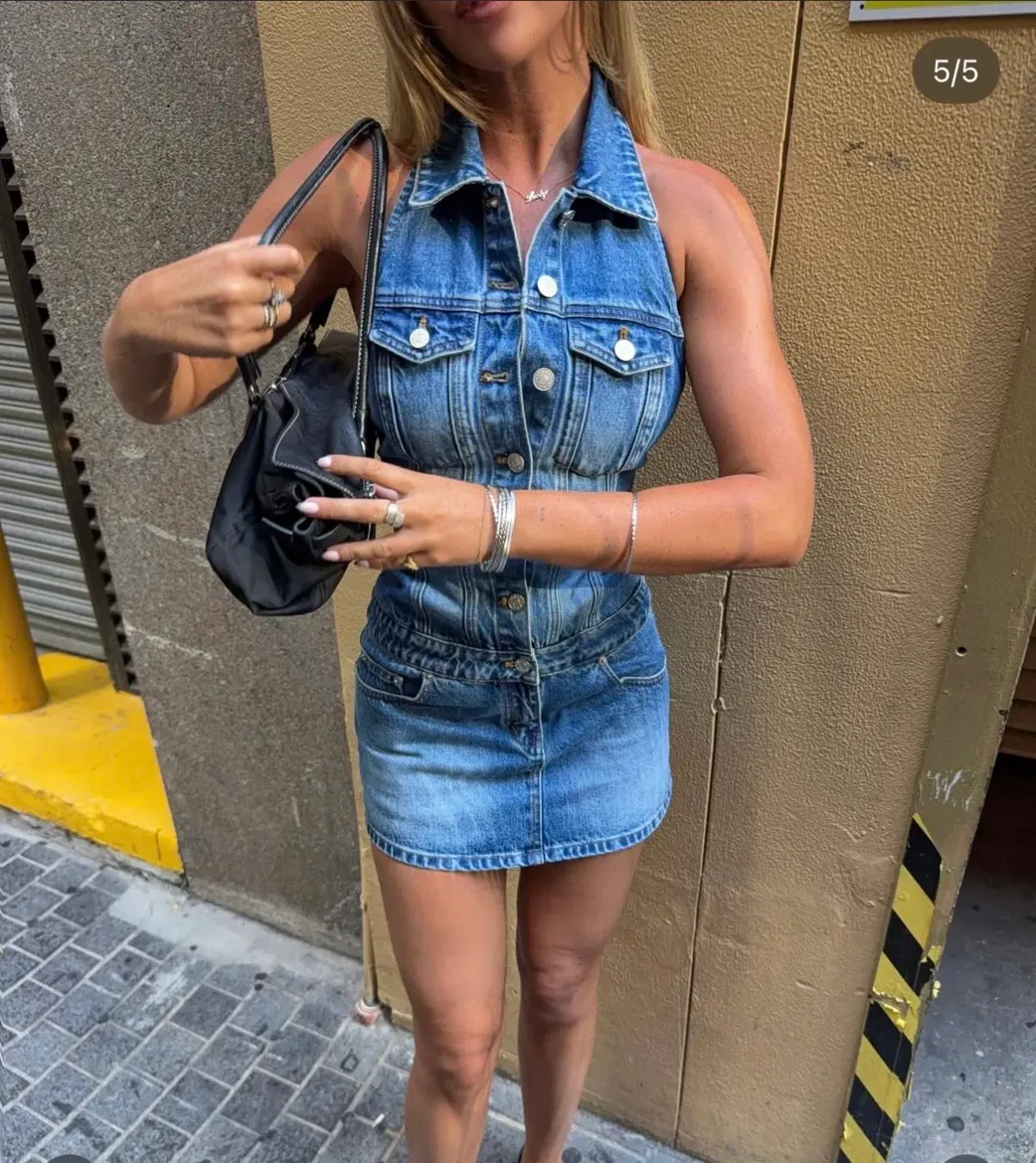 Venroy Denim halter dress 6 - Image 2