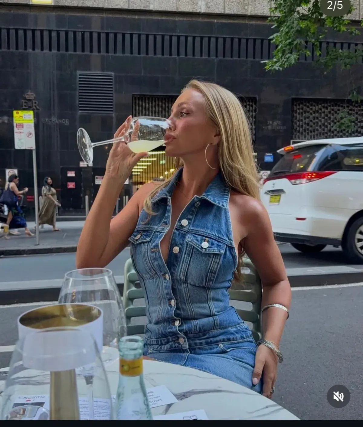 Venroy Denim halter dress 6 - Image 3