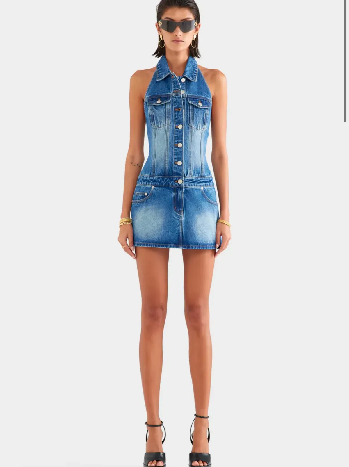 Venroy Denim halter dress  - Image 1