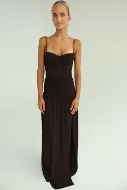 Manning Cartell Double Time Pleat Maxi Dress Dark Chocolate Size 6 for rent on The Volte - image 3