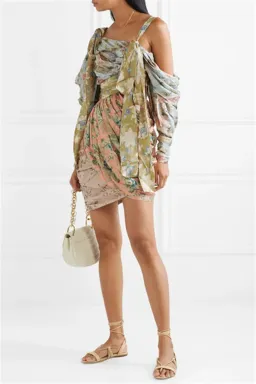Zimmermann Unbridled Elixir Draped Silk Mini Dress Size 1 / AU 8 10 for rent on The Volte - image 5