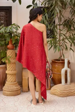 Alemais Scarlet Embellished Asymmetric Mini Gown Red Size 8 for rent on The Volte - image 3