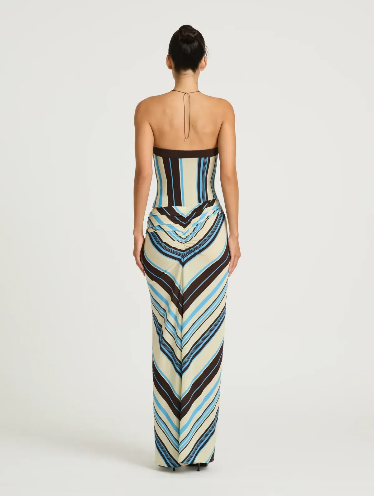 Benni Rumi Strapless Maxi Dress size 14 Ocean Stripe - Image 6