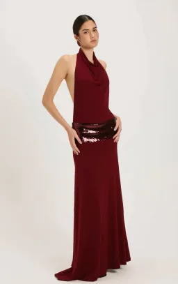 Ance Gria Adele Gown size 8 in wine  for rent on The Volte - image 3