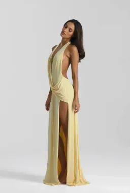 Natalie rolt, Winona Gown, Size 0 (au6) lemon for rent on The Volte - image 2