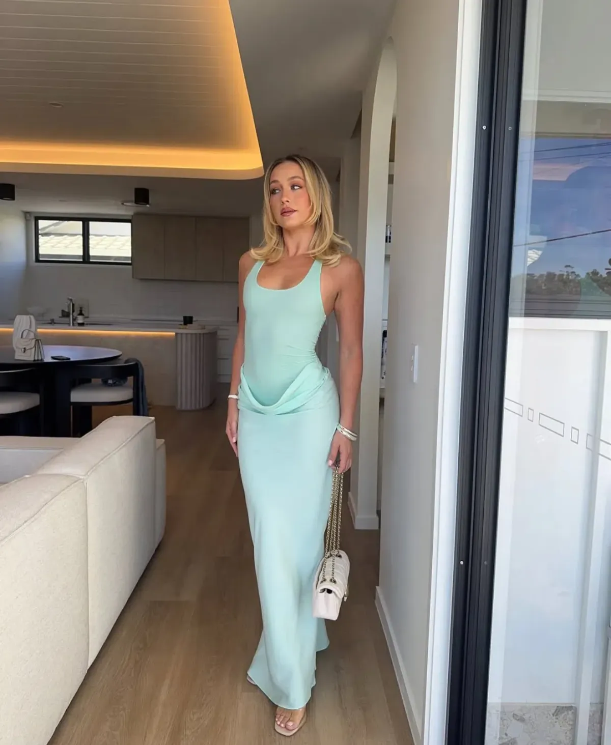 Benni Jade Maxi Dress Size 6 Bleached Aqua - Image 5