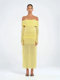 Benni Blaire Midi Dress Size 4 Lemon for rent on The Volte - image 1