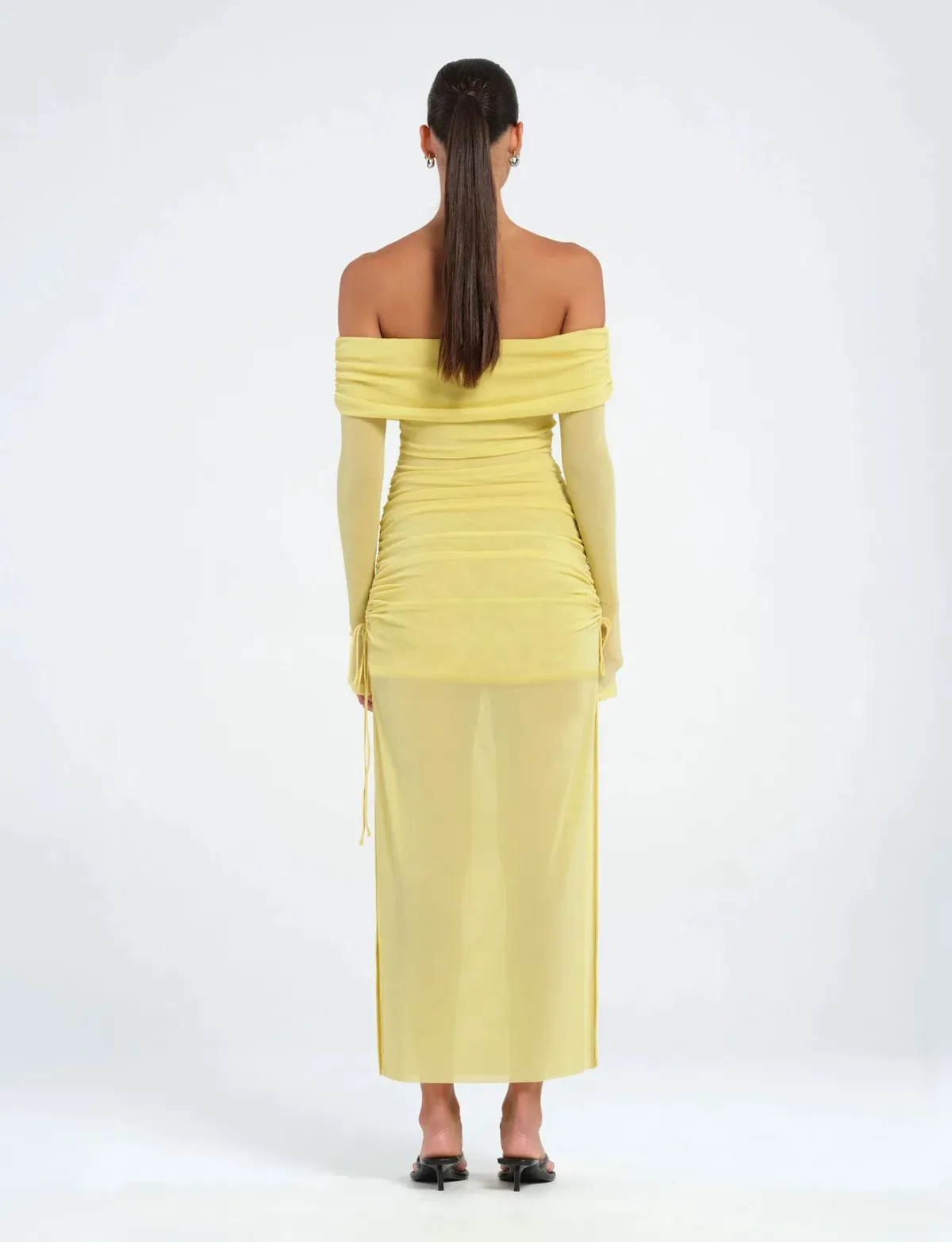 Benni Blaire Midi Dress Size 4 Lemon - Image 4