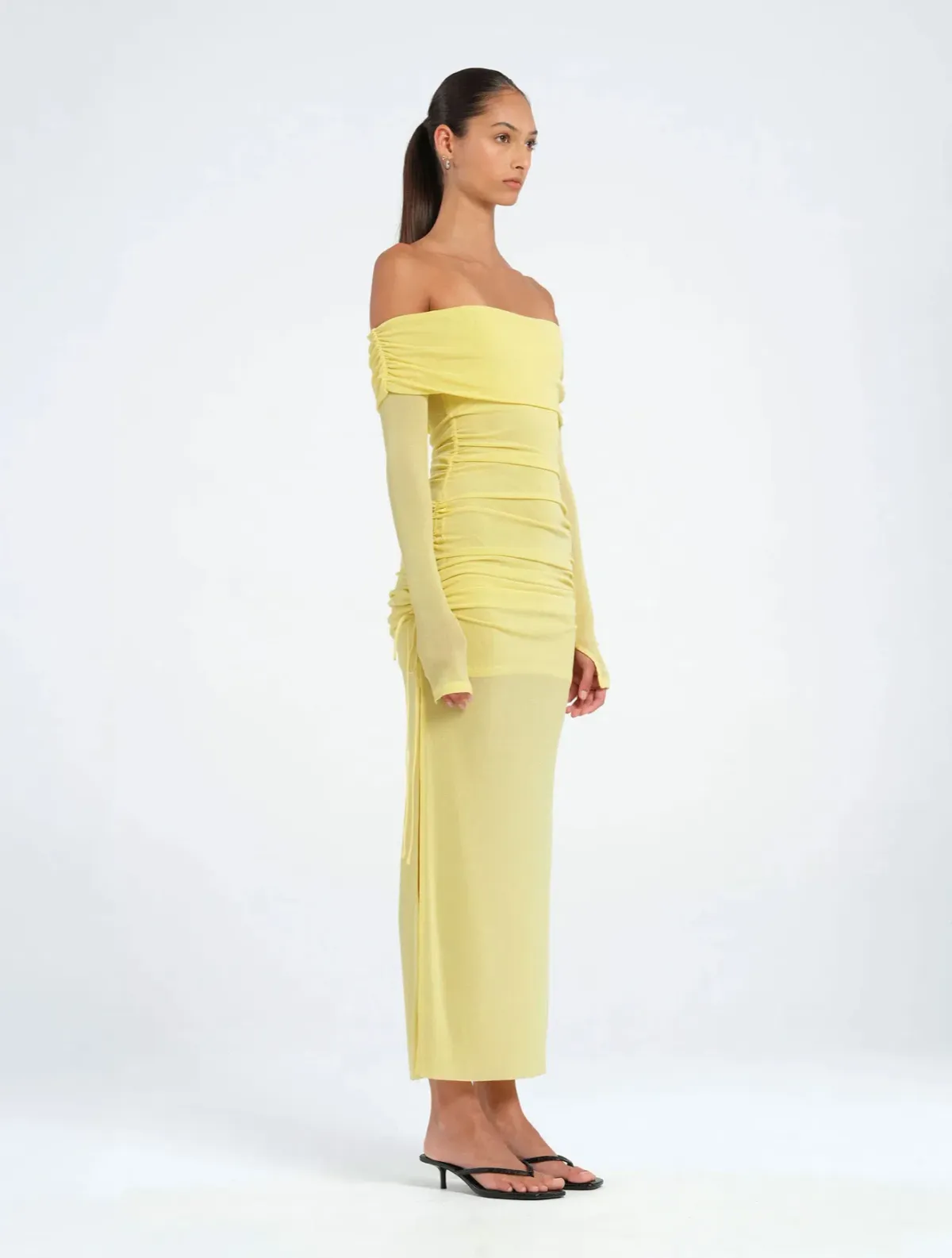 Benni Blaire Midi Dress Size 4 Lemon - Image 2