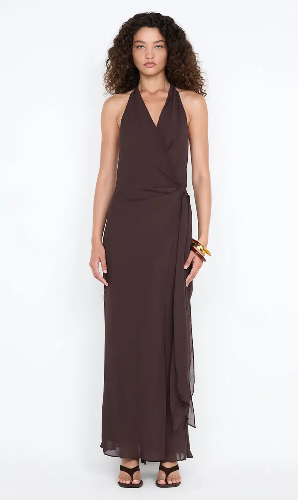 Bec & Bridge SONEVA WRAP DRESS - Dark chocolate size 8 - Image 2