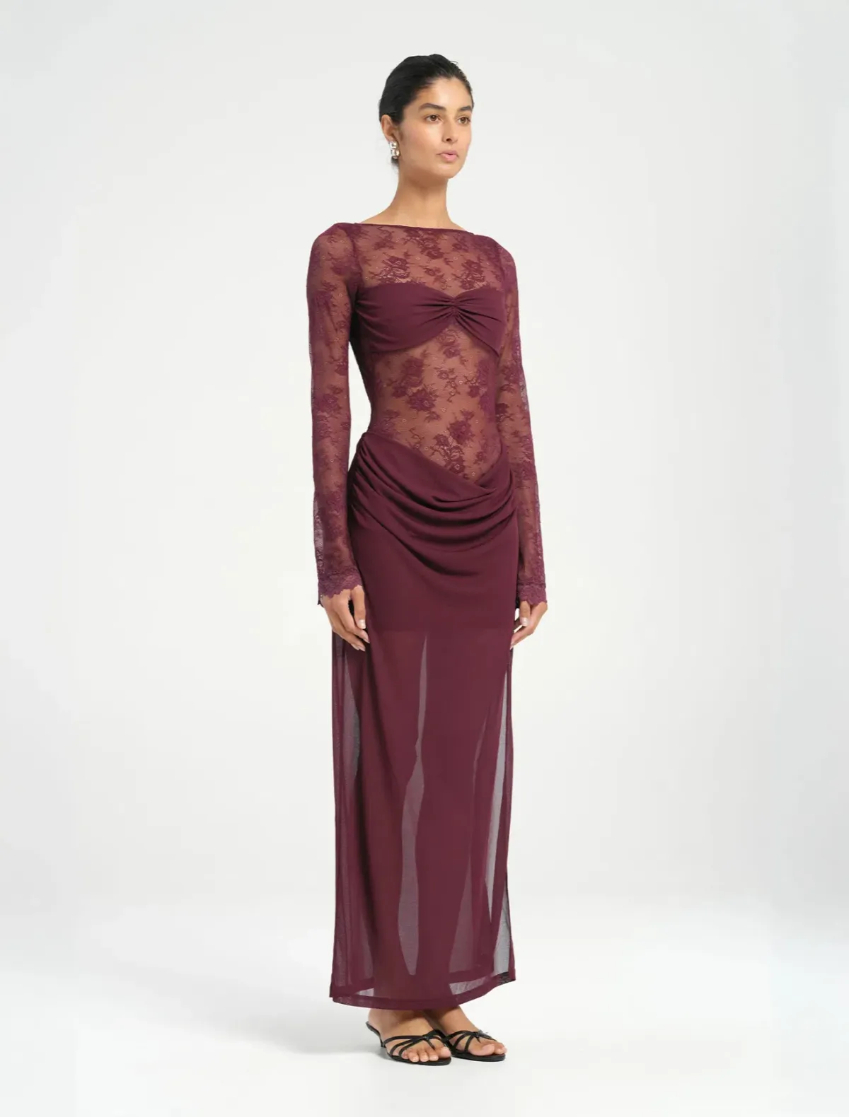 Benni Oskar Maxi Dress Size 6 Plum - Image 3