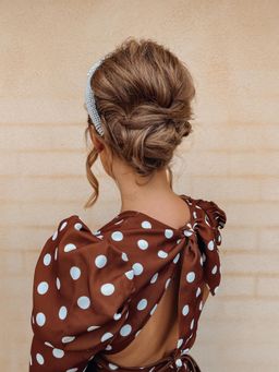 By Johnny Tessa Spot Tie-Back Pleated Midi Dress Size 10 for rent on The Volte - image 4