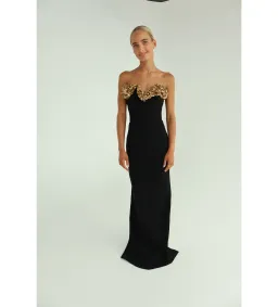 Rachel Gilbert Lucca Gown Black/Gold Size 0/AU 6 for rent on The Volte - image 1