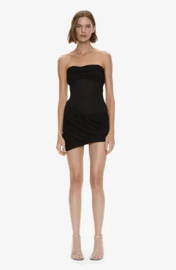 Christopher Esber Christo Ribbed Torso Mini Dress Black Size 6 for rent on The Volte - image 1