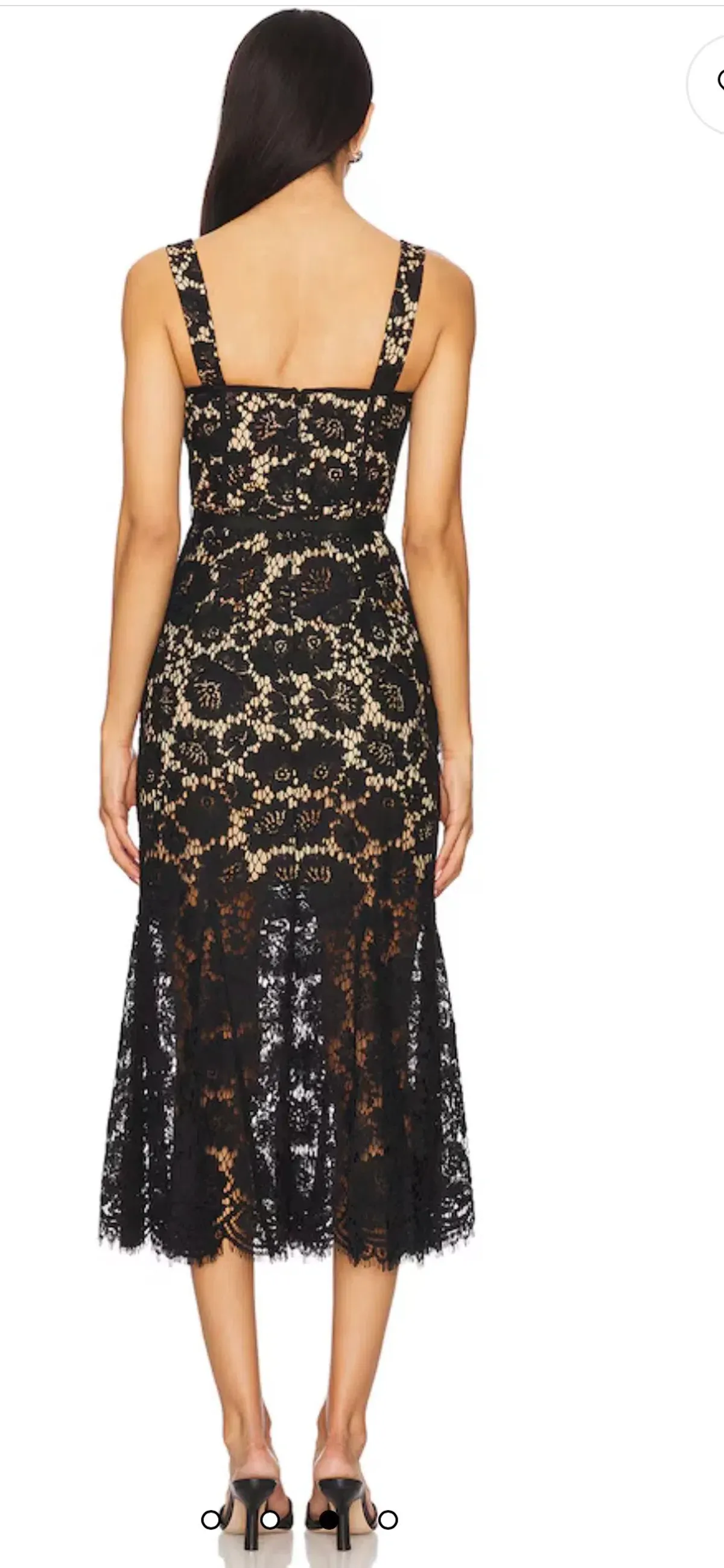 Self- Portrait Fine Lace Midi Dress in Black size 10 - Image 1