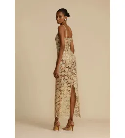 Arcina Ori Kendra Midi Dress Gold Size M/AU 10 for rent on The Volte - image 4