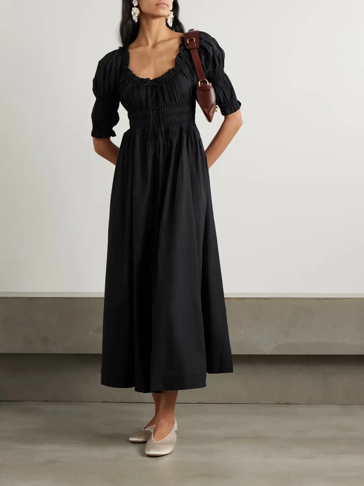 Doen Ishia midi dress in black | size medium / AU 10 - Image 1