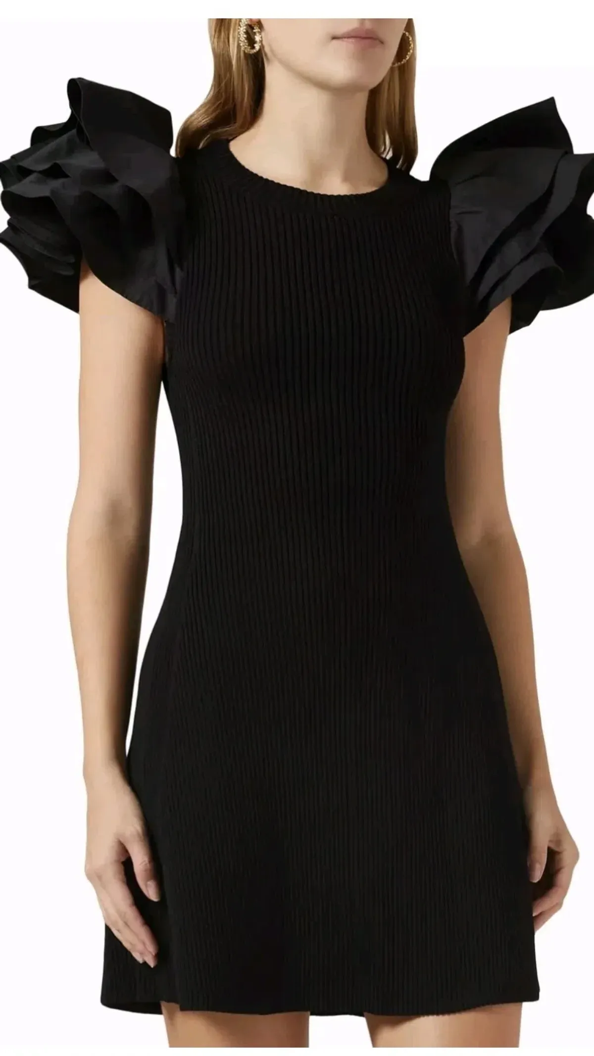 Aje Questa Puff Mini Dress Black s.M - Image 5