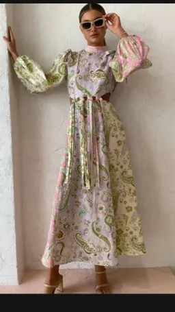 Alemais Marta Cutout Midi Dress Print s.6 for rent on The Volte - image 4