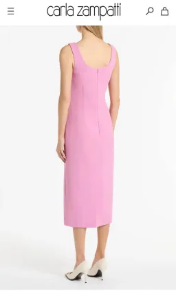 Carla Zampatti Zinnia Crepe square neck pink dress size 12 for rent on The Volte - image 3