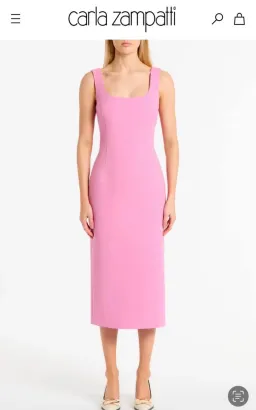 Carla Zampatti Zinnia Crepe square neck pink dress size 12 for rent on The Volte - image 1