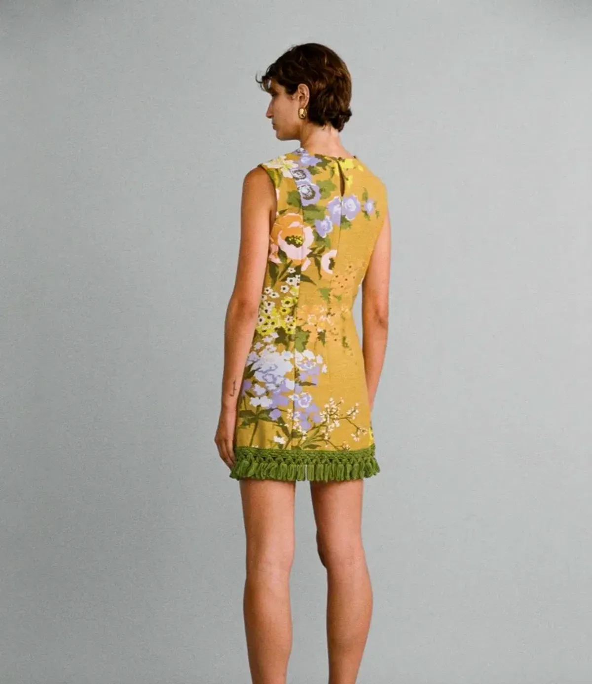 Lovaan Studios Mathilda Mini Yellow/Floral Size 8 - Image 3