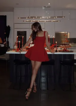 YOJANI BOUTIQUE VIVIENNE DRESS SCARLET SIZE XXS for rent on The Volte - image 4