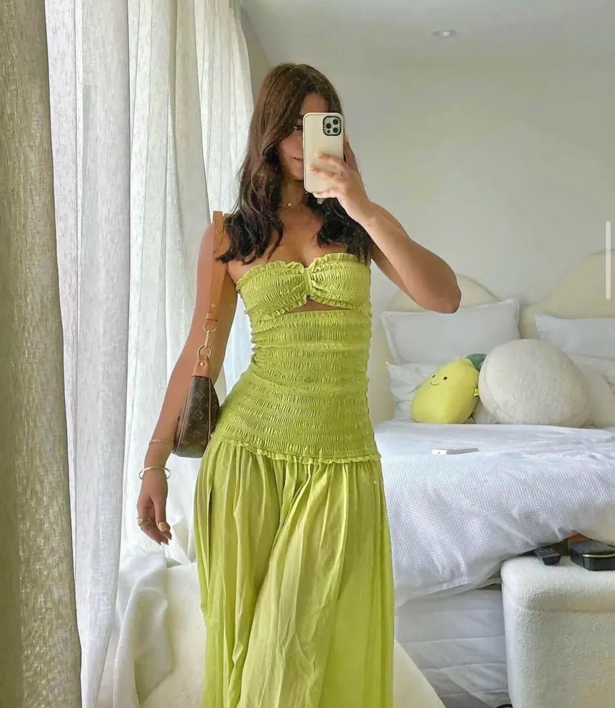 Bec and bridge solstice strapless maxi dress (lime green) size 6 - Image 1