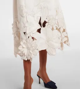 Leo Lin Caroline Applique Short Sleeve Midi Dress Ivory Size 10 for rent on The Volte - image 5