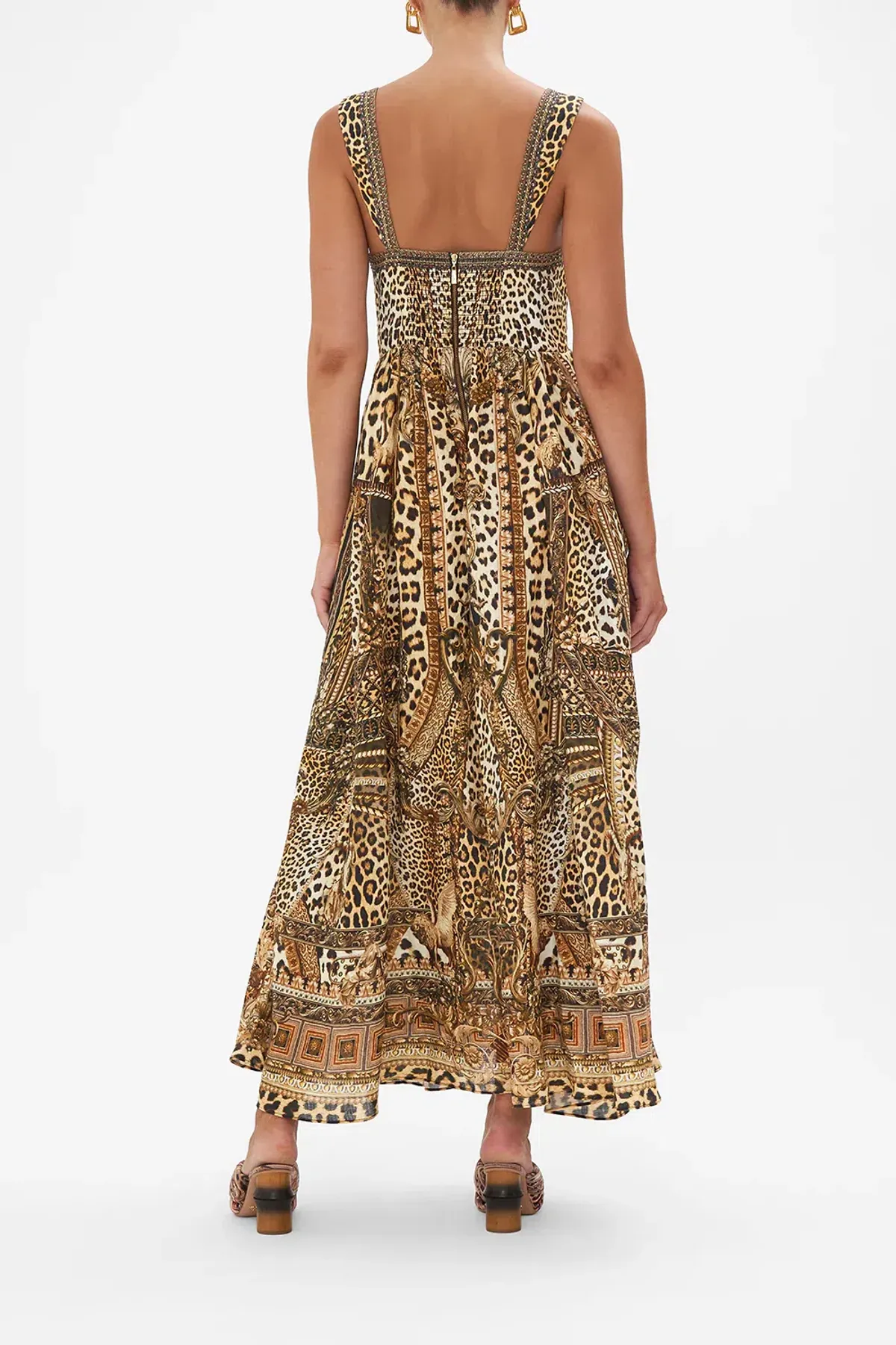 Camilla Standing Ovation Size XL Leopard Linen Eyelet Bustier Dress  - Image 2