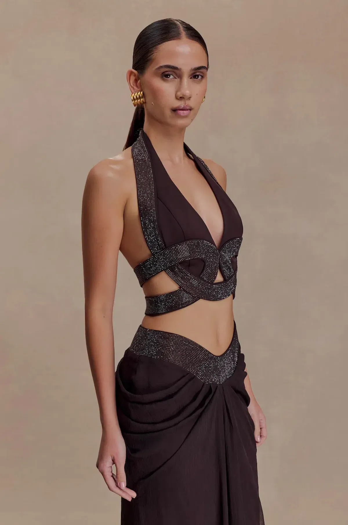 MESHKI Siren Halter Top & Maxi Skirt. Size S / AU 8 - Image 5